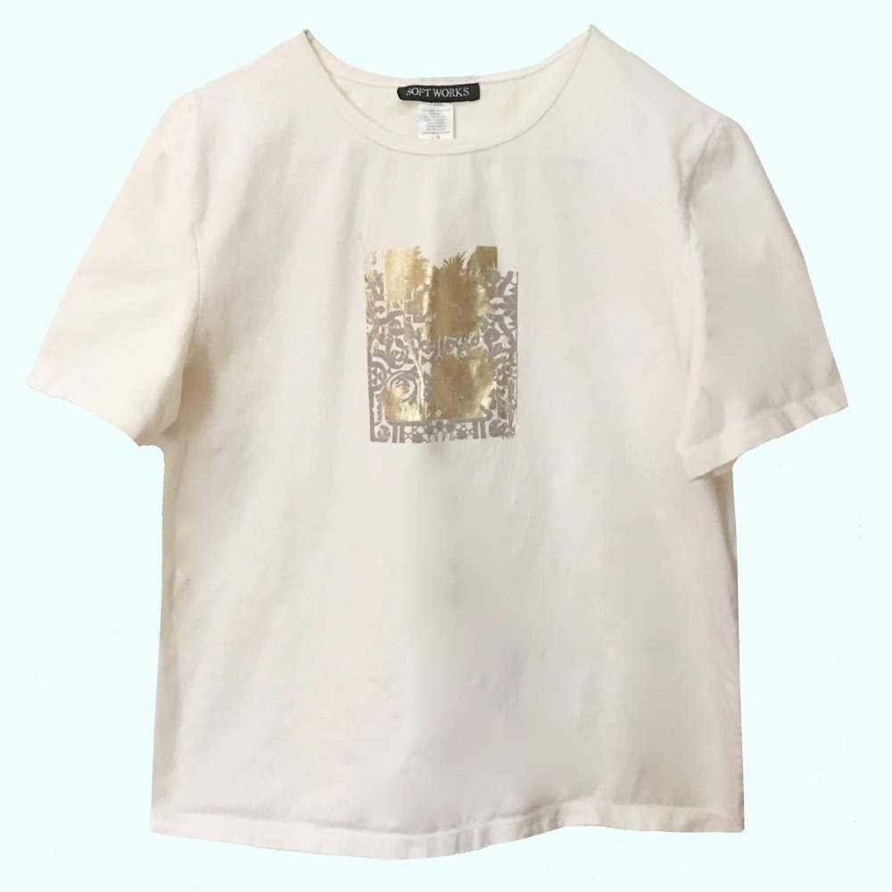 SOFT WORKS COTTON TEE TOP SIZE L